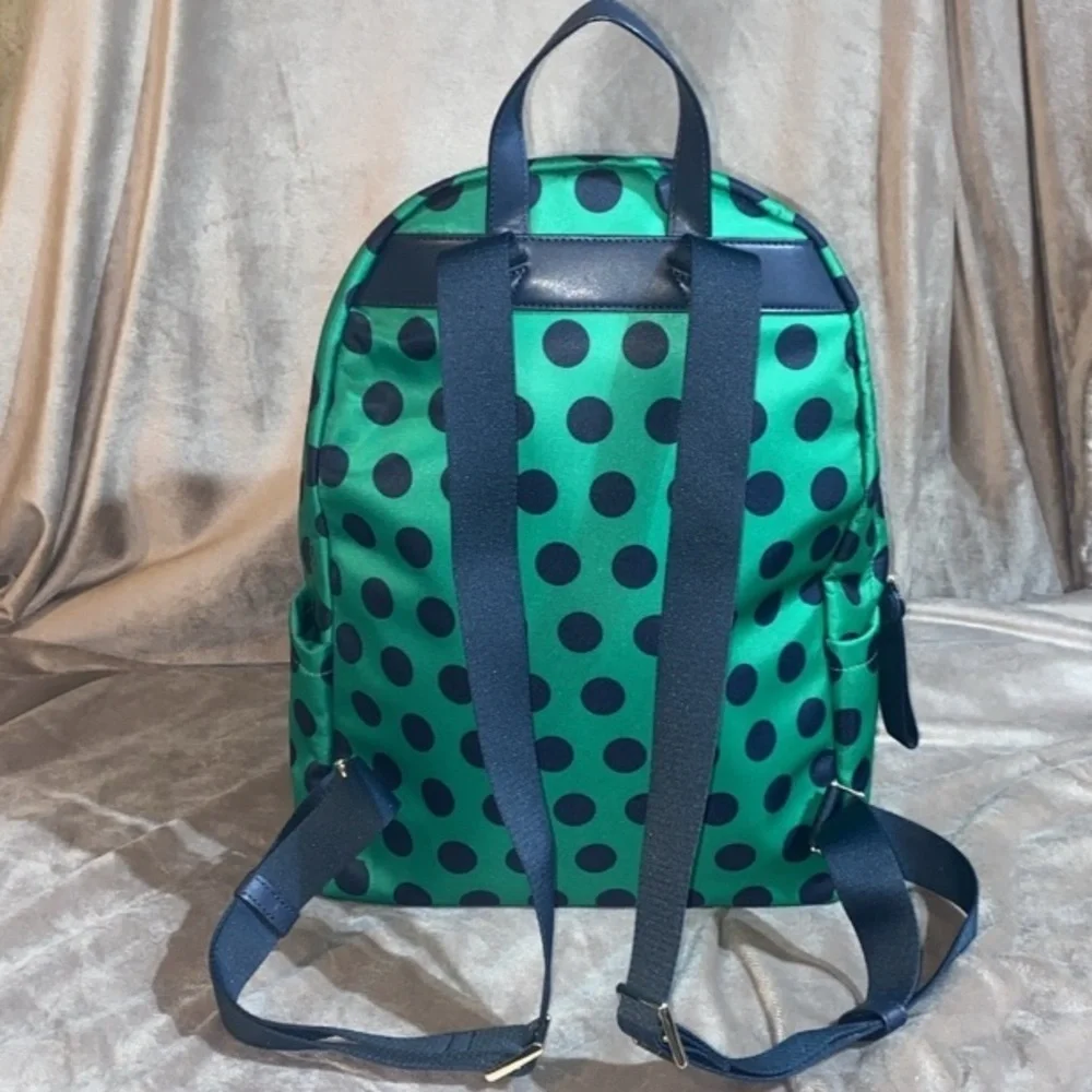 ♠️ Kate Spade Chelsea Teal and Navy Polka Dot Backpack